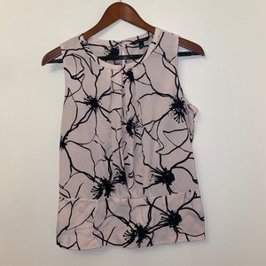 Banana Republic LightPink Floral Sleeveless Blouse